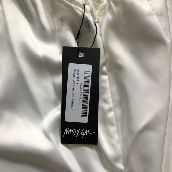 NWT NastyGal Satin Strappy Dress - Picture 7 of 8
